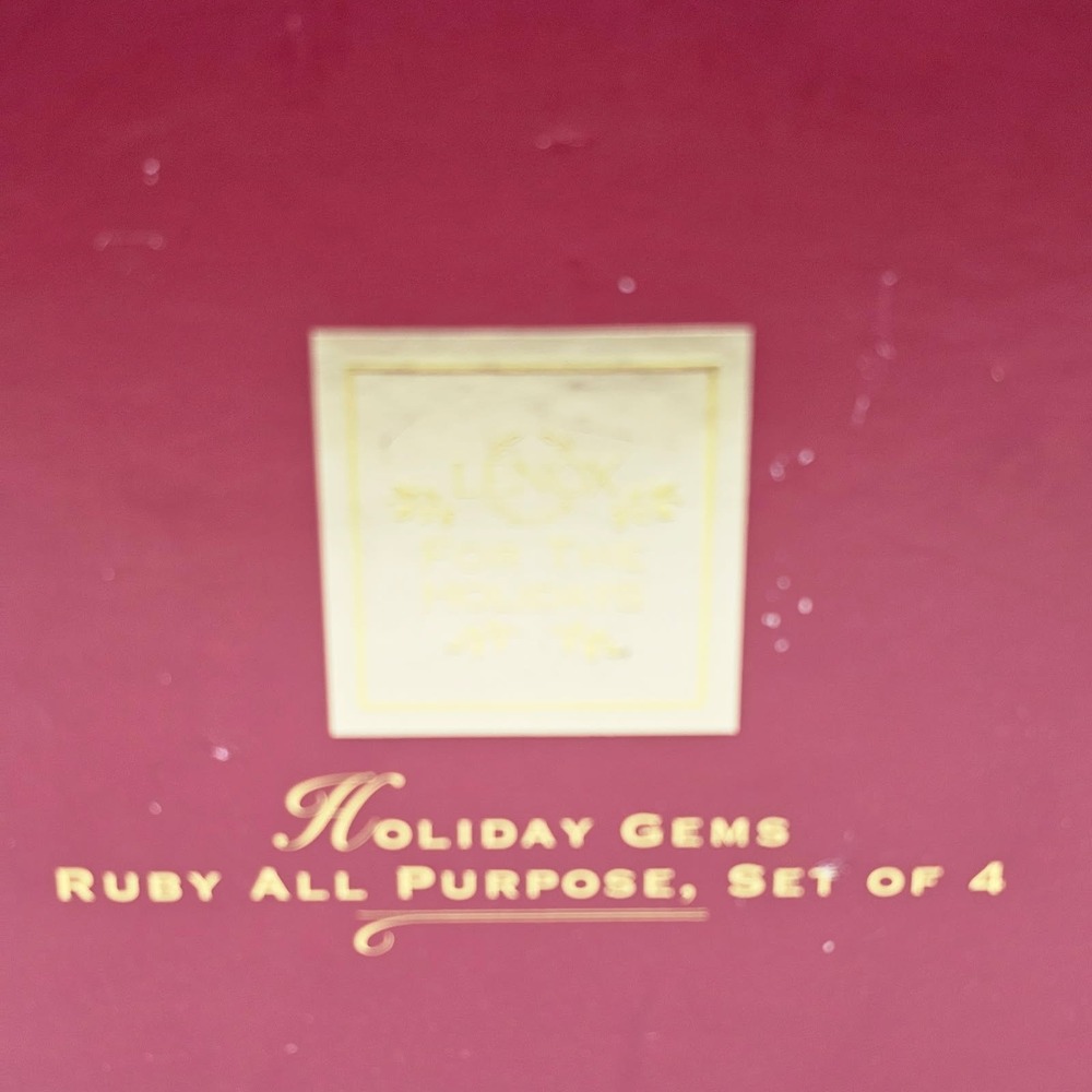 Lenox Holiday Gems Ruby All Purpose Glass Set 4 Red Stemware
